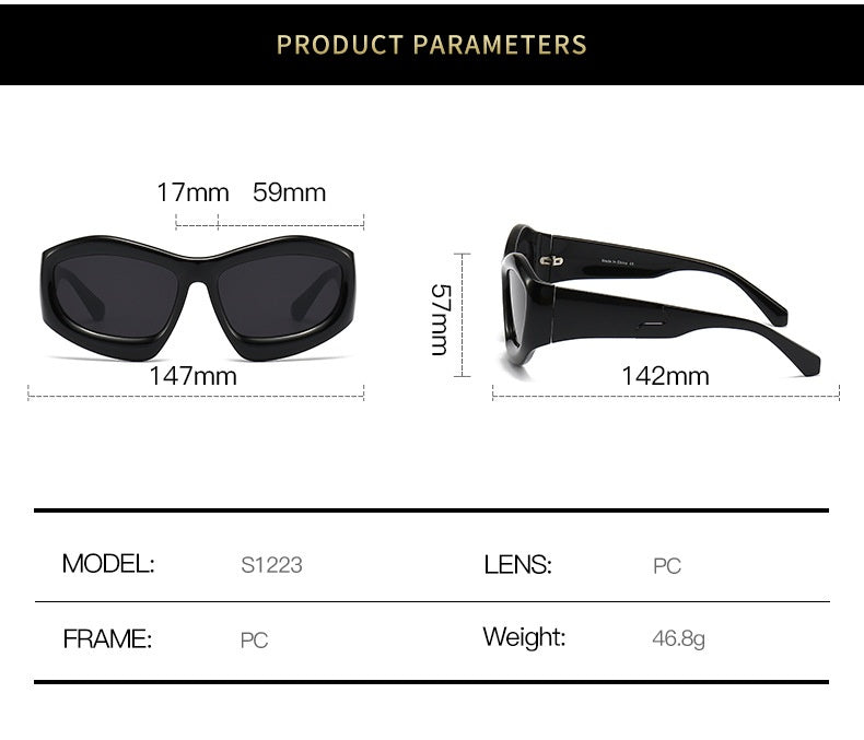 Hommes et femmes Riding Outdoor Personnalité Forme concave Lunettes de soleil
