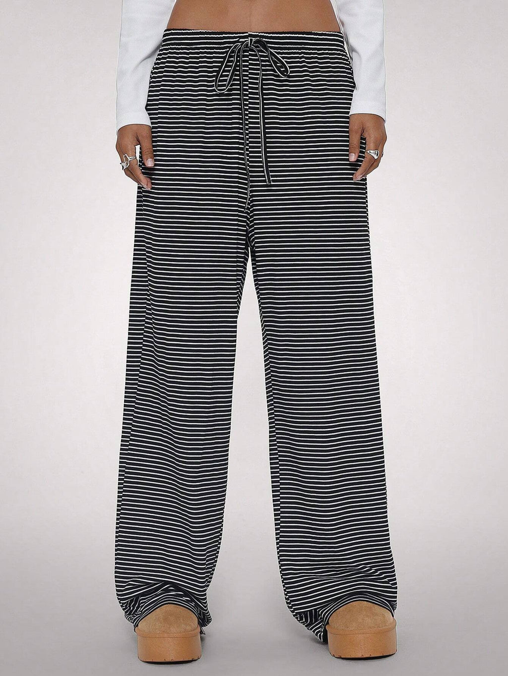 Pantalons à manches longues à rayures pour femmes