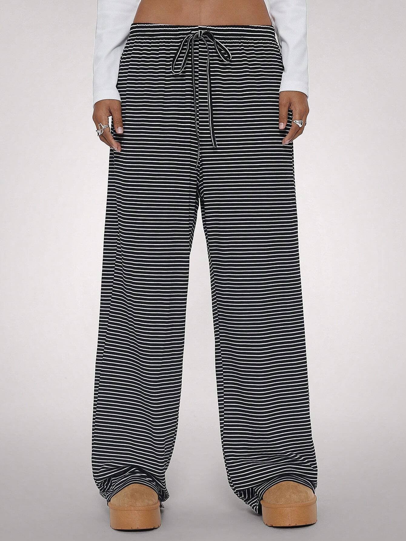 Pantalons à manches longues à rayures pour femmes
