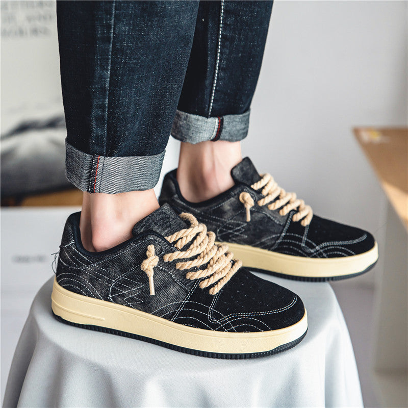 Loisirs Denim Conseil Chaussures Hommes Dentelle-up Appartements Skateboard