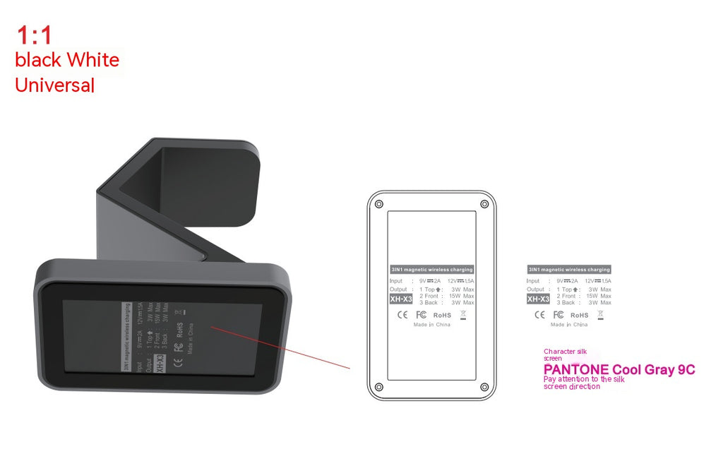 Support de téléphone de chargeur sans fil magnétique trois en un