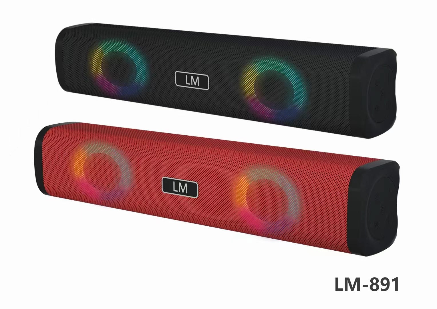 Haut-parleur privé Bluetooth sans fil Long Sound Heater USB Card TWS Couplet Color Light