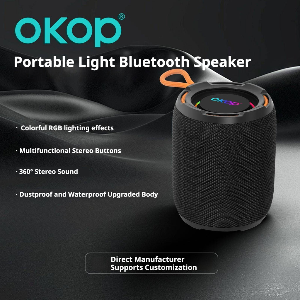 KP-838 Portable Bluetooth Speaker with Handle Cool RGB Ambient Light Wireless Subwoofer Lo