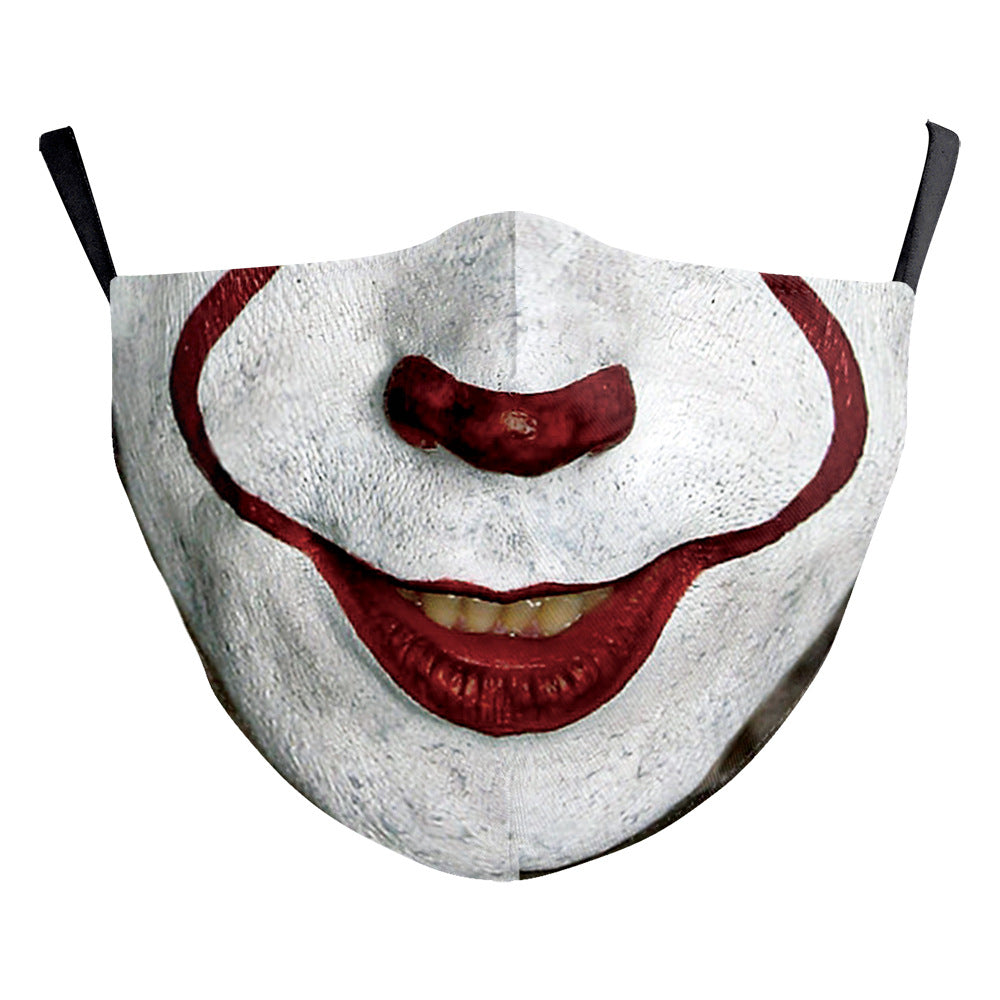 Impression numérique Clown Halloween Funny Horror Double couche Masque de poussière