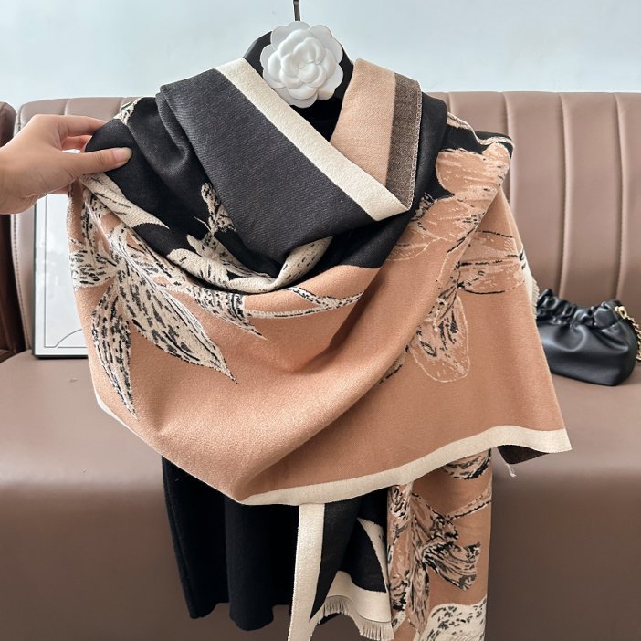 Retro Châle à sensation de cachemire - Écharpe chaude douce haut de gamme pour femmes Écharpe d'automne