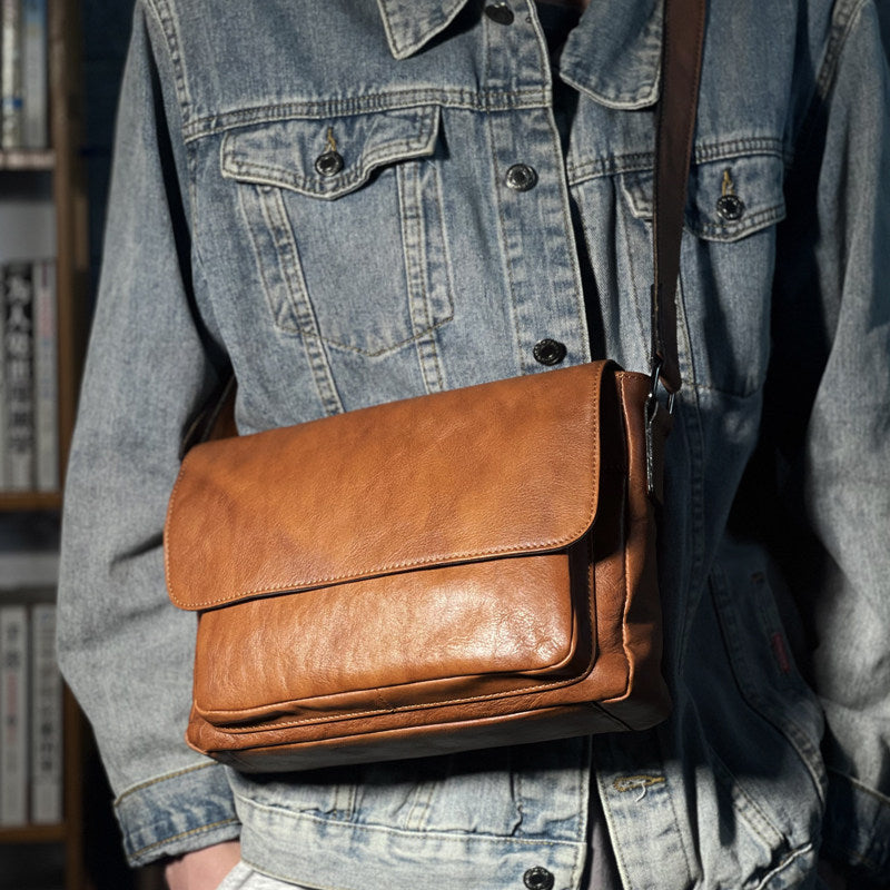 Premier-couche Cowhide Sac à épaule Hommes Style