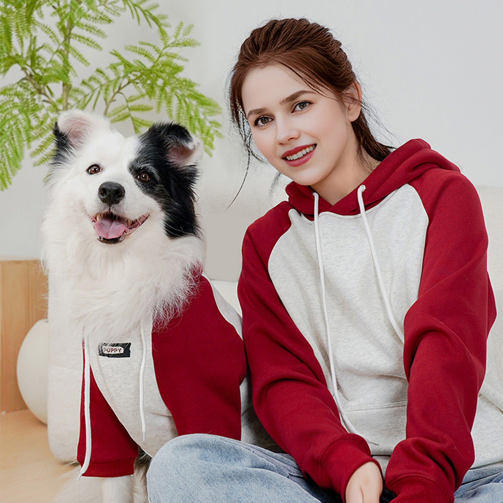 Pet Automne et lettre d'hiver Impression chien brossé Hoody