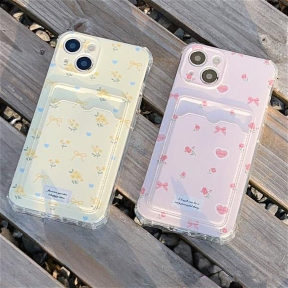 Petite boîte de téléphone à fleurs cassée peut être inséré carte