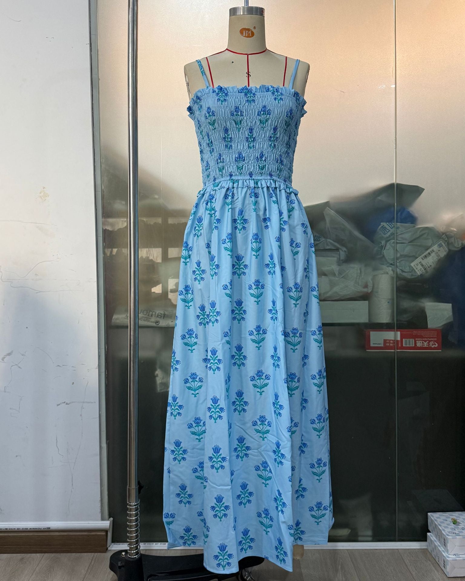 Robe casuale en strap à imprimé floral pour femmes