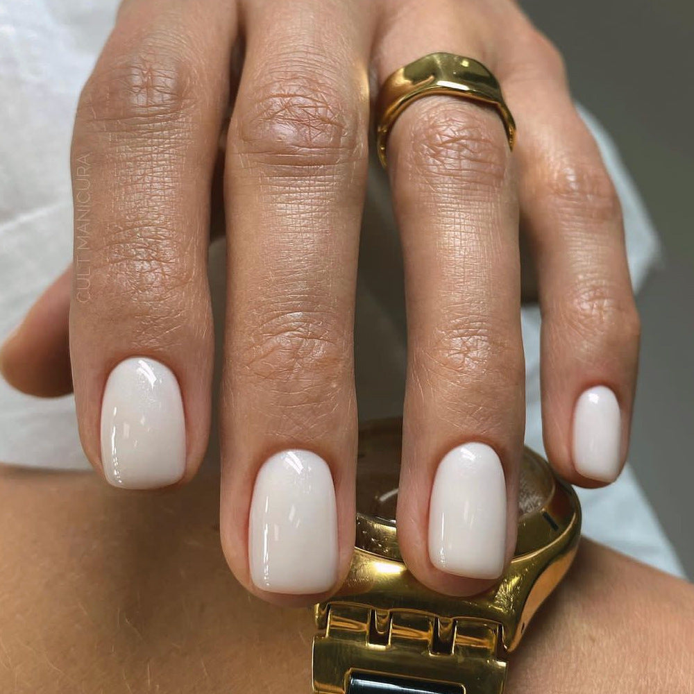 Stickers Nail Minimaliste à Carré Court pour Femmes Faux Nail