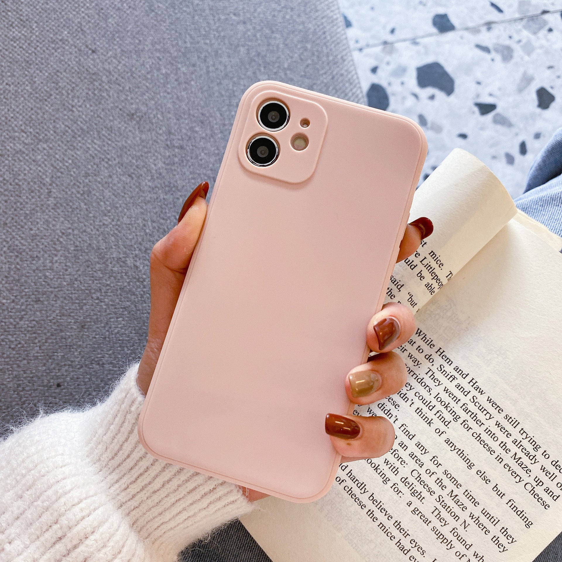 Fine trou Matte TPU Bord droit Couverture de protection