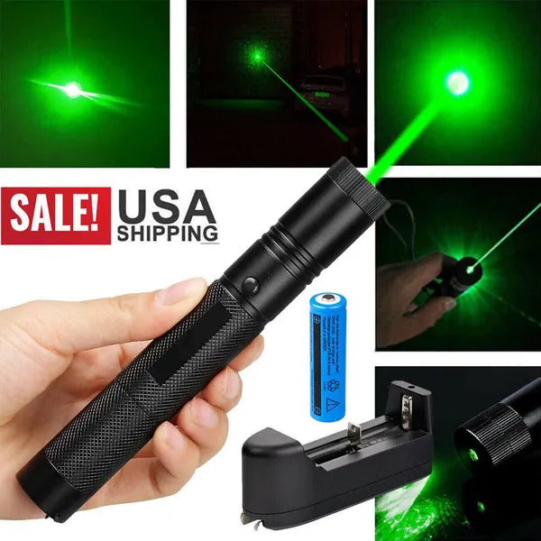 Assassin Green Laser Pointer Visible Lazer & Battery & Charger 1mW