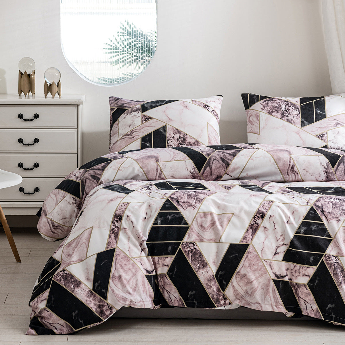 Accueil Textiles Literie Transfrontalière Exclusive Colorée Géométrique Marbré imprimé