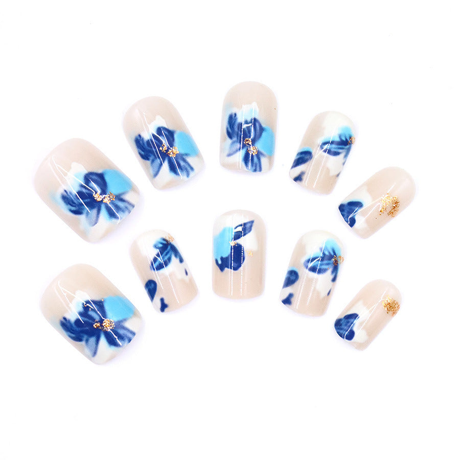 Arrivée Blue Ombre Camellia Vintage Nail Art