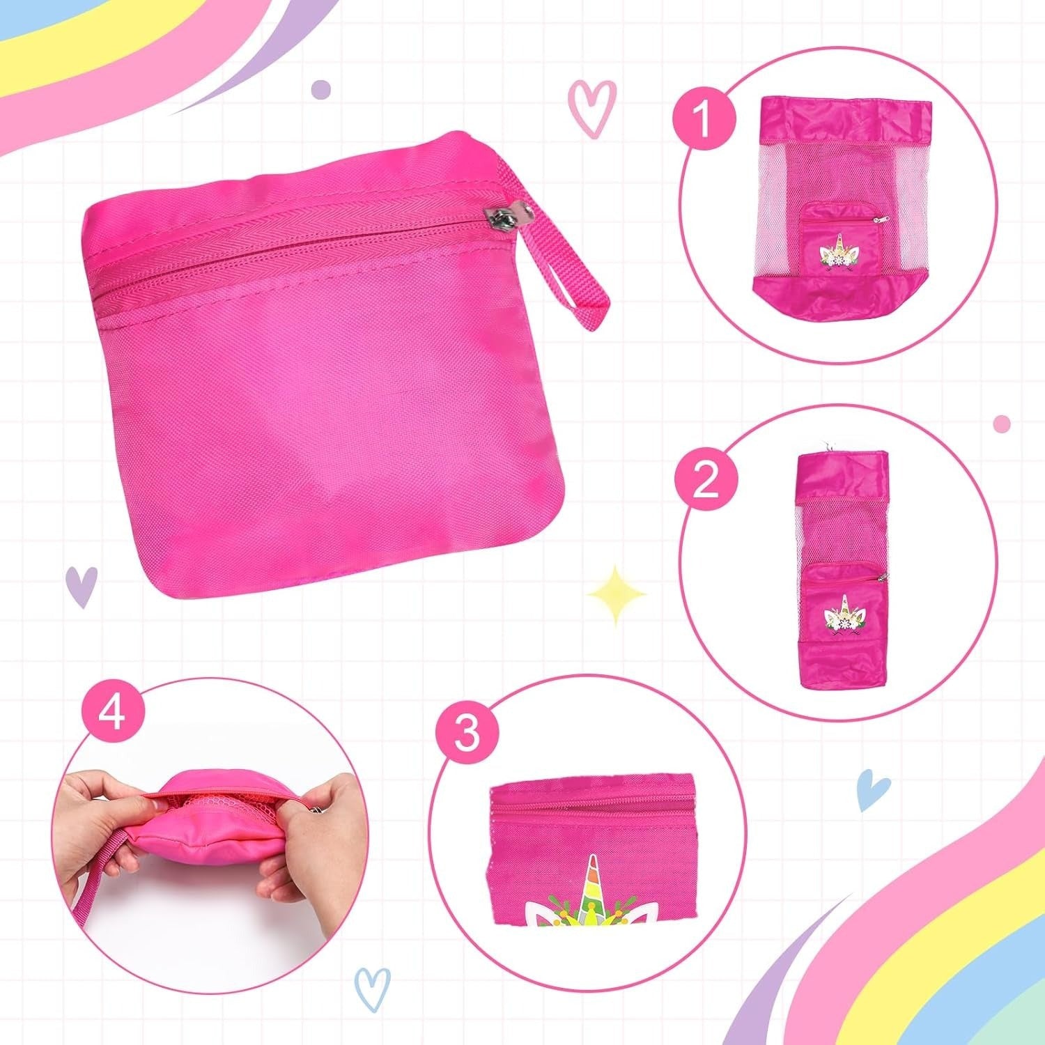 Sac de plage, Sac Mesh Beach, Sac de jeu de plage, Sac de rangement pliable, Sac à sable en nylon pour piscine T
