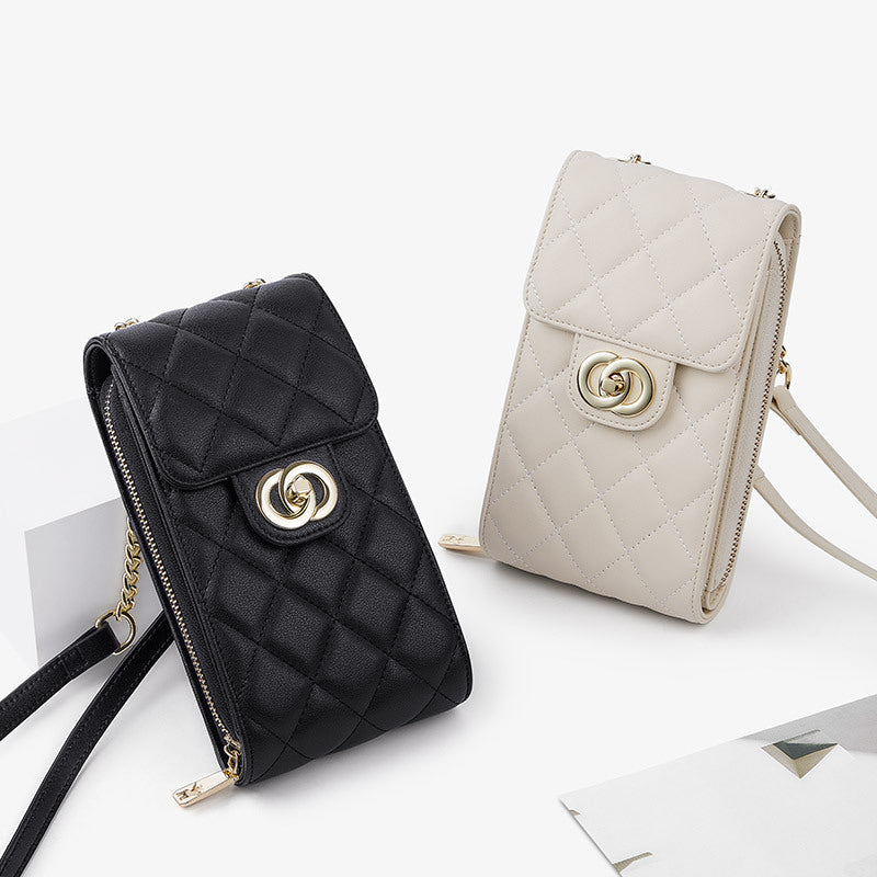 Mini en cuir pour femmes Sac de téléphone portable classique Sac Messenger