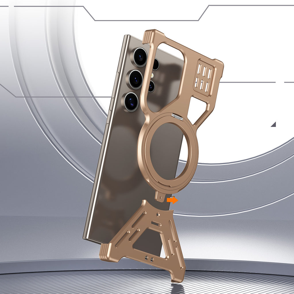 Étui de téléphone rotatif en métal dissipant la chaleur