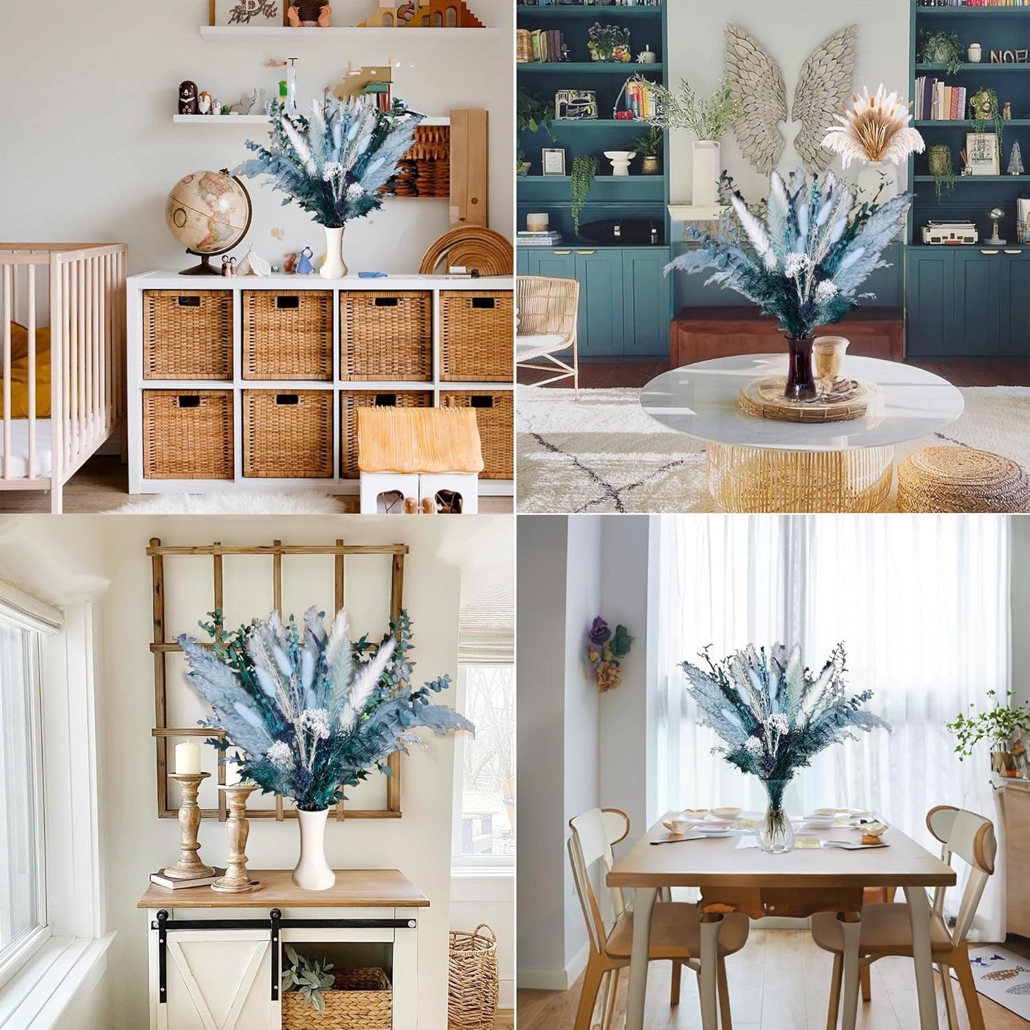 Ensemble d'arrangements mixtes de pampas bleu de 52 piece