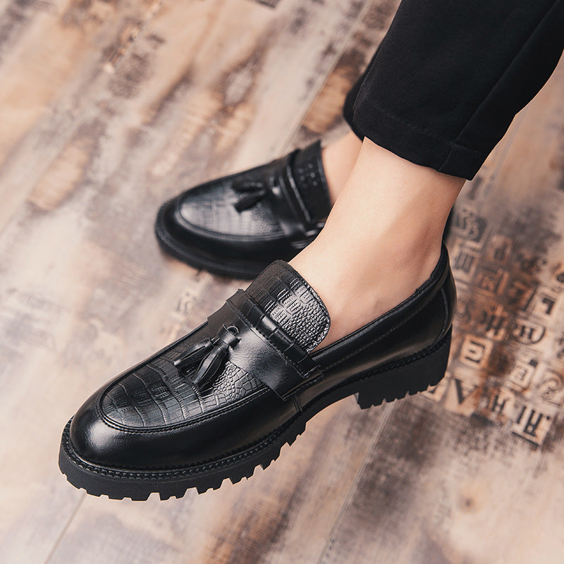 Chaussures décontractées et élégantes pour hommes avec style rétro britannique et cuir de tailleur