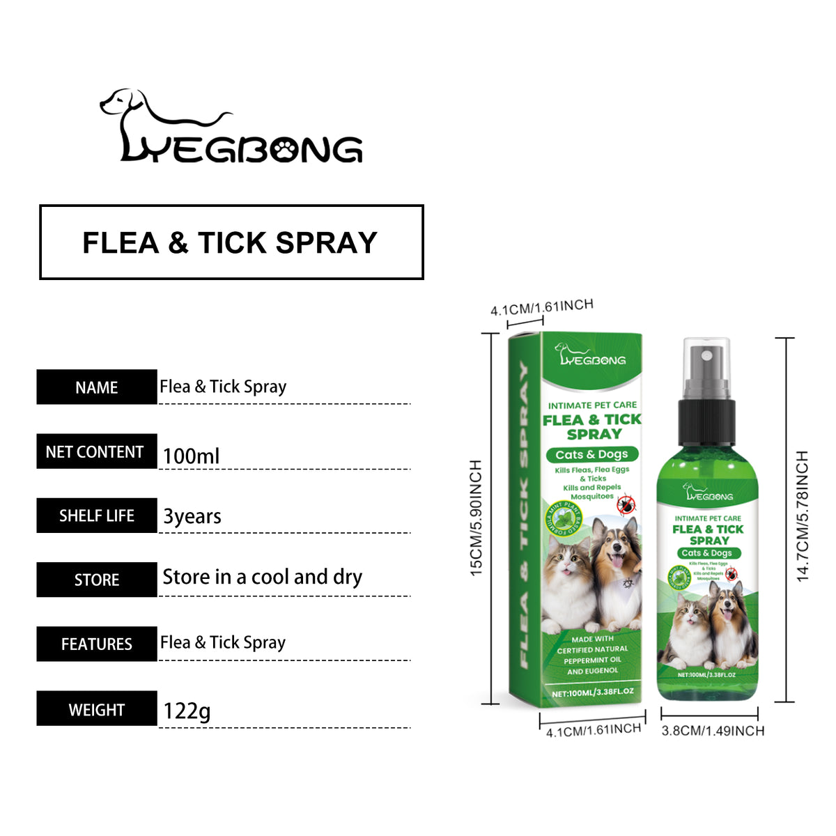 Spray naturel pour chiens et chats