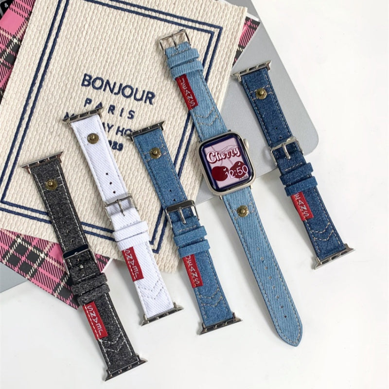 Élégant style de bracelet de montre rétro denim d'été