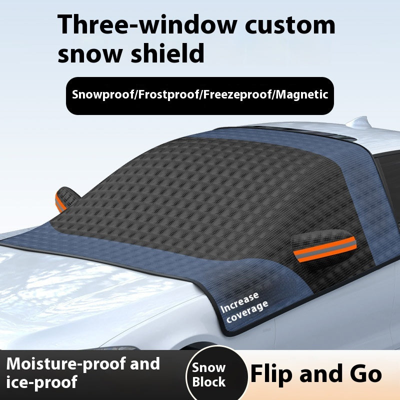Couverture anti-neige de voiture Pare-brise avant verre Aspiration magnétique hiver anti-gel