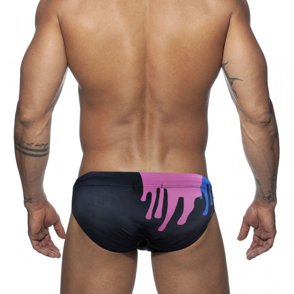 Slips de bain de tasse à ruban imprimé couleur sexy