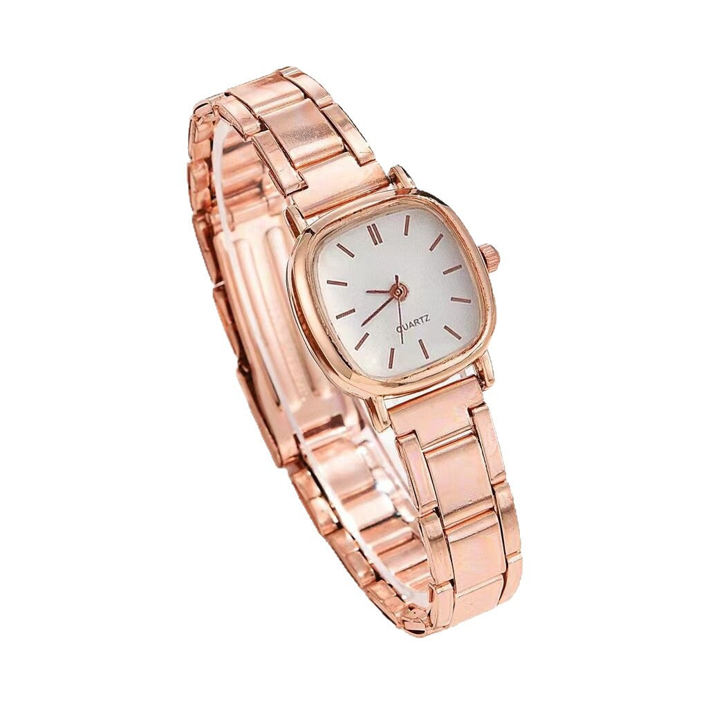 Montre à quartz romaine carrée en alliage pour femmes