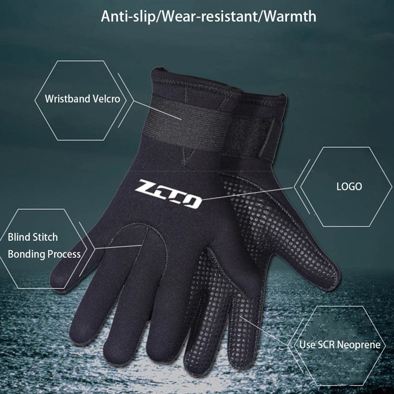 5mm Neoprène combinaison humide Gants chaud natation plongée Kayak surf plongée