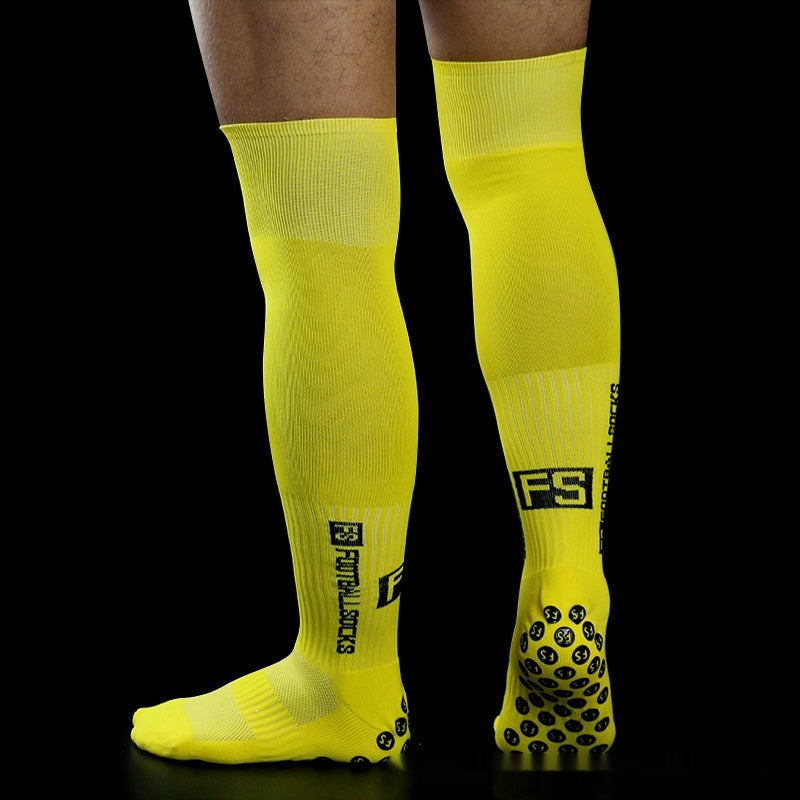Chaussettes antidérapantes de soccer Long Longueur genou Football Match Training Chaussettes
