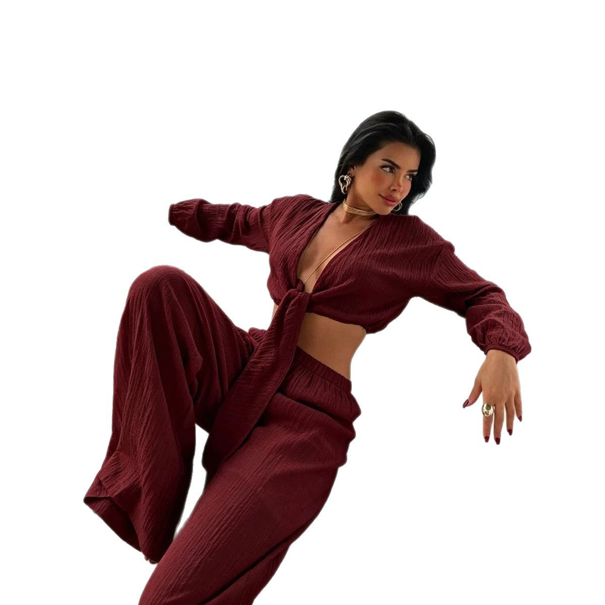 Casual Chic Set T-shirt surdimensionné et pantalons taille haute