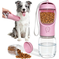 Portable Dog Water Bottle With Food Container, Drinking Bottle For Travel 2 In 1 Dog Water Bowl, Leak Proof Pet Water Dispenser, BPA Free, Puppy Essen
