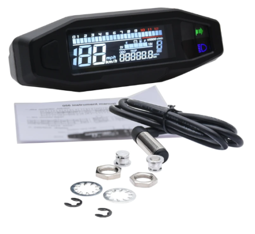 Moto Mini Speedomètre HD Speed Gauge Ajustable LCD