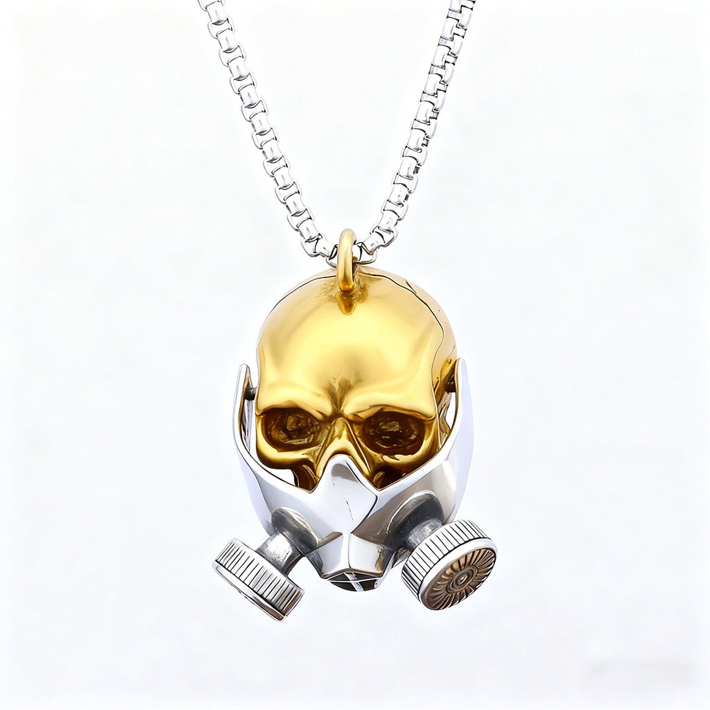 Collier de masque à gaz de crâne rétro créatif