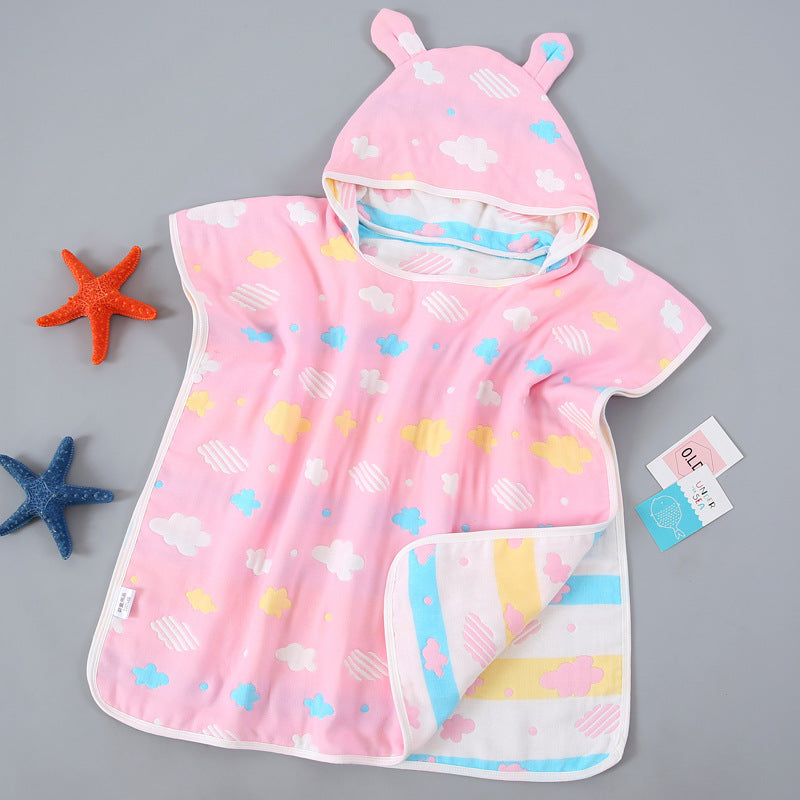 Cape de serviette de bain pour enfants avec cap Pure Cotton Gauze