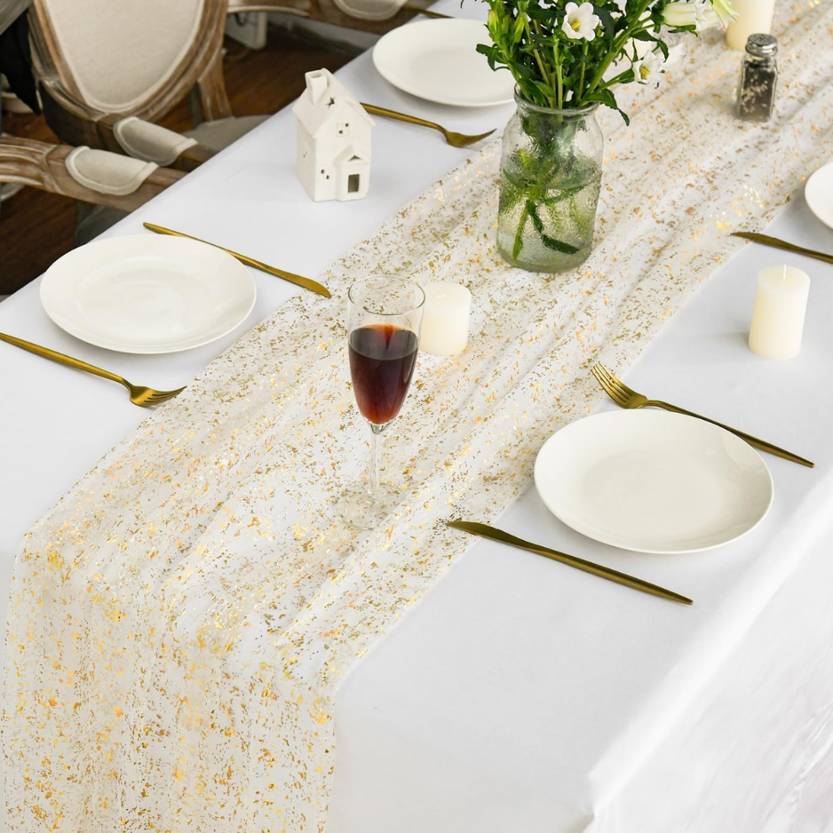 Coureur de table en or 120 pouces 10FT