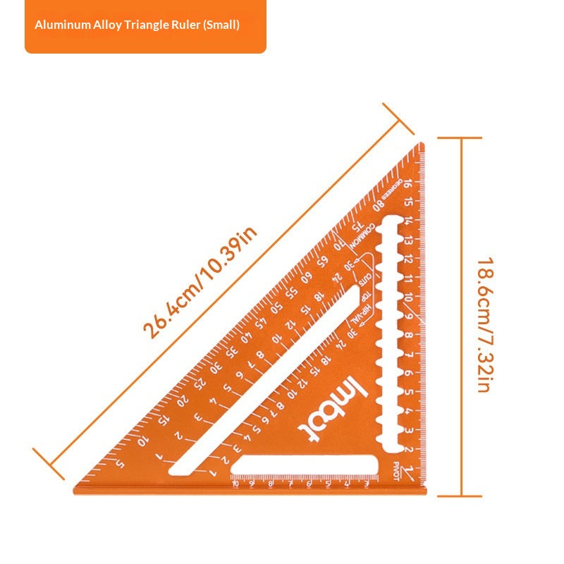 Aluminium Alliage Triangle Règle haute précision Multifonctionnel carré de travail du bois