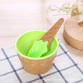 Ice Cream Bowl and Green Spoon Set-1