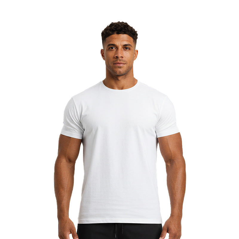 Haut de forme physique respirante à manches courtes à manches courtes pour hommes avec un collier et un Ela haut