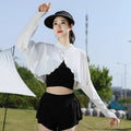 Ice-silk Châle à manches une pièce Cape Femmes Vêtements d'extérieur d'été Veste courte