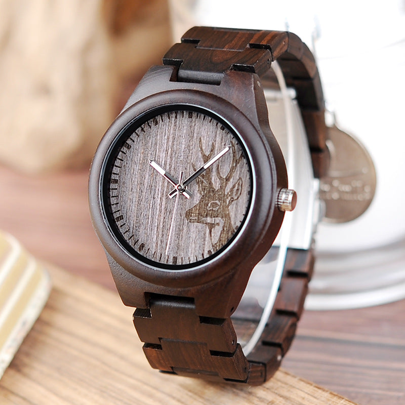 Montre en bois Classic analogique Quartz mode