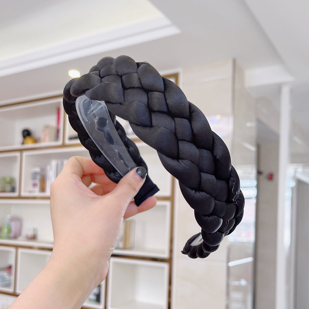 Bande de tête en tissu de couleur solide pour femmes