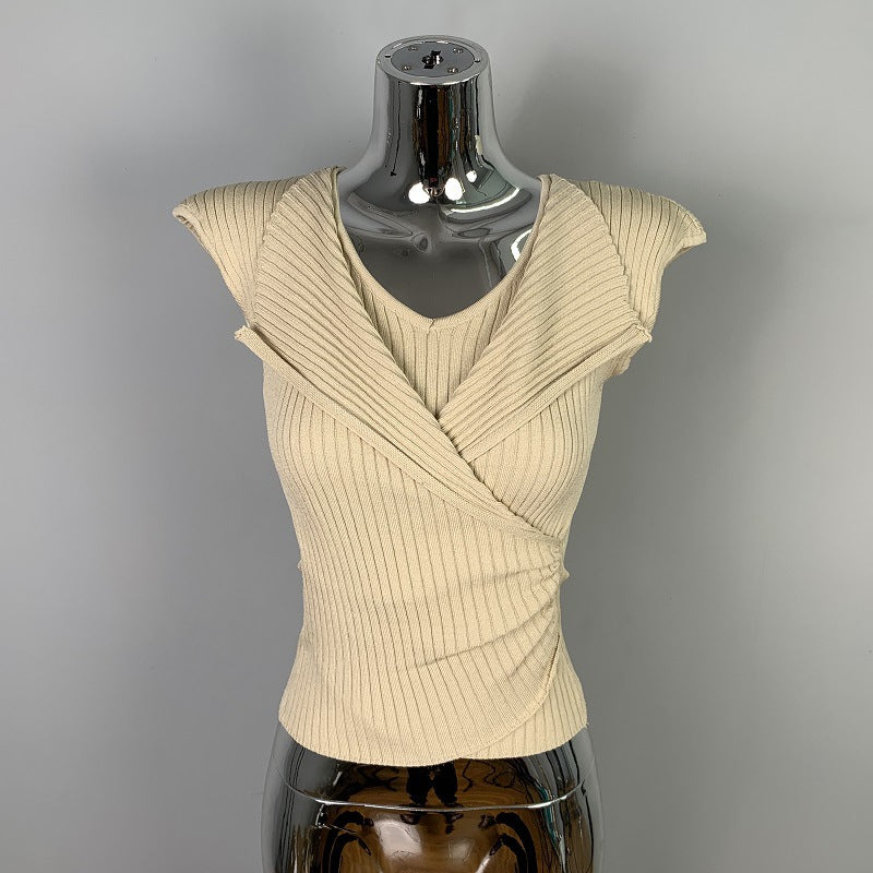 Faux T-shirt en maille sans manches deux pièces