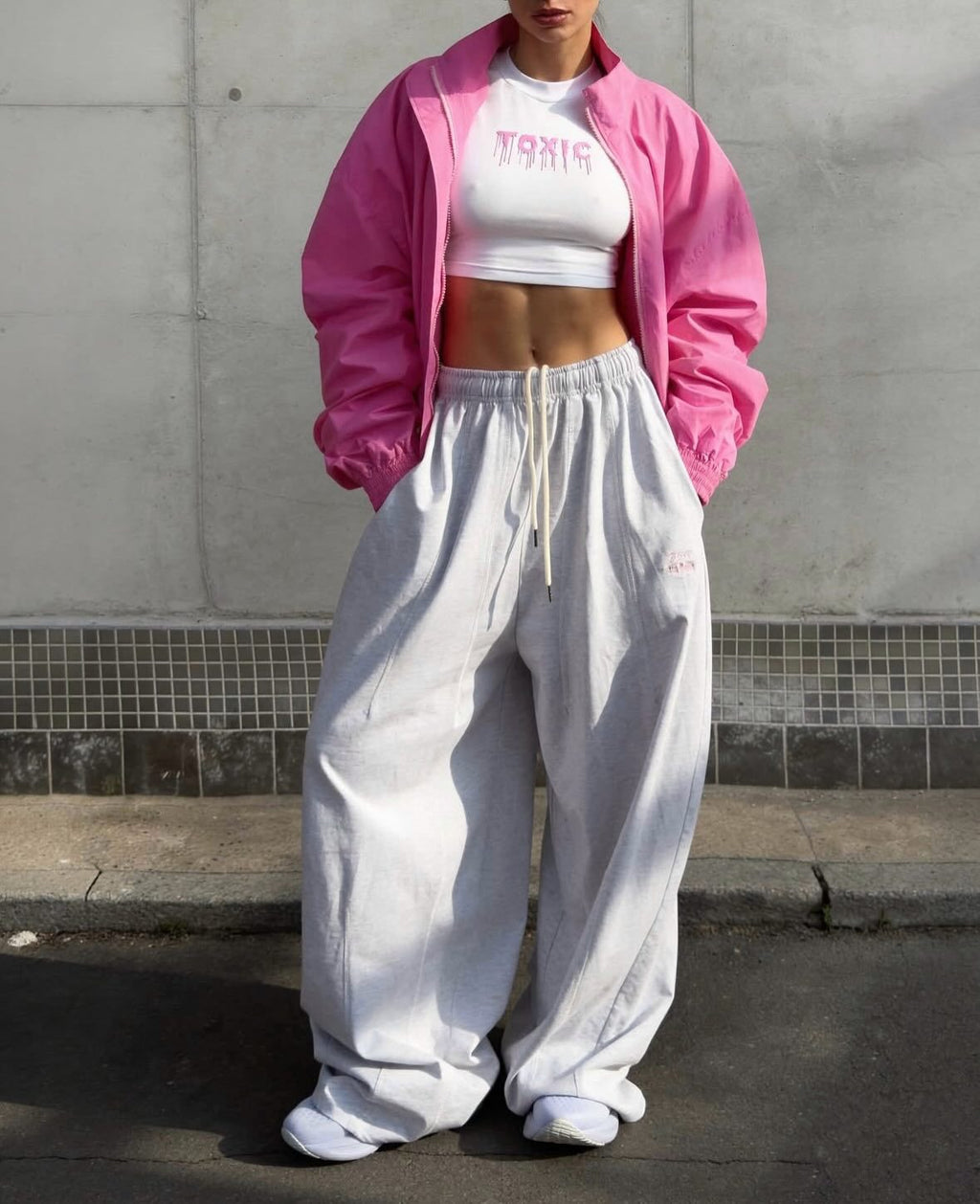Stand Collier Zip Up Cropped Bomber Jacket