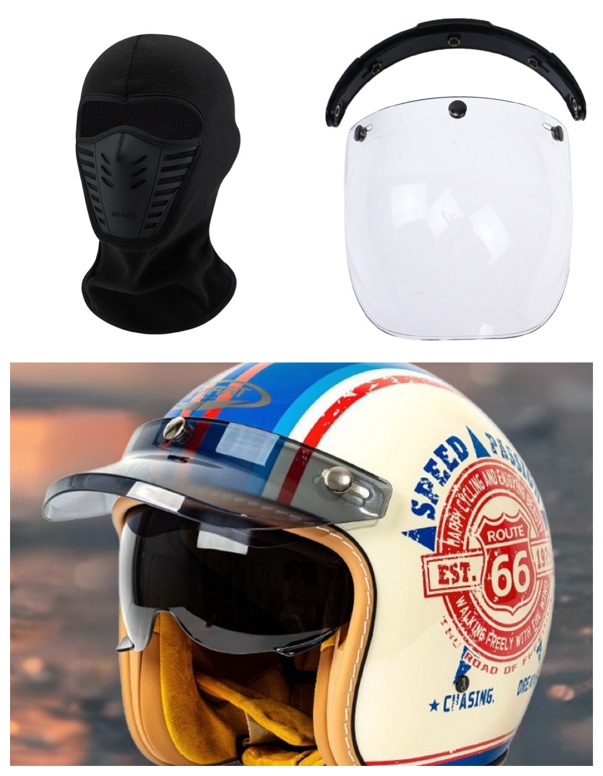 Casque de moto Casque de moto homme et femme voiture électrique Gants intégrés
