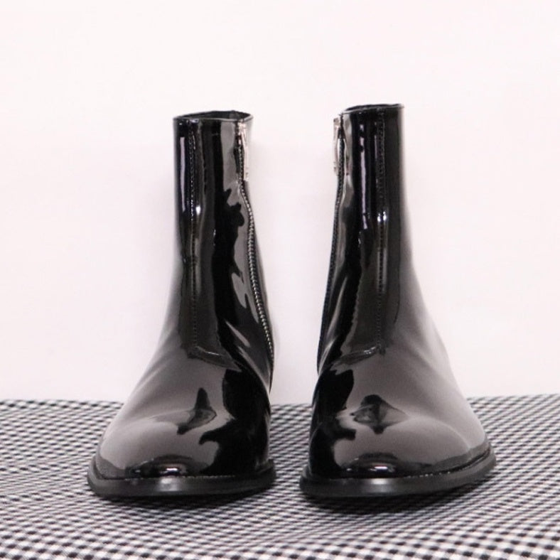 Bottes de Chelsea en cuir pointue pour hommes Boots de style Dr Martens