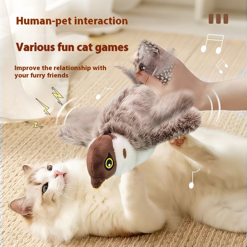 Chat Shaking Bird Simulation Bird Jouet de chat Self-Hi Soulagent Stuffy Électric Sound Sparrow A