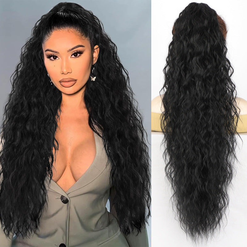 L'Europe et l'Amérique-style Grand Clip-in Long Wavy Ponytail Tiger-claw Long Curly Ponytai