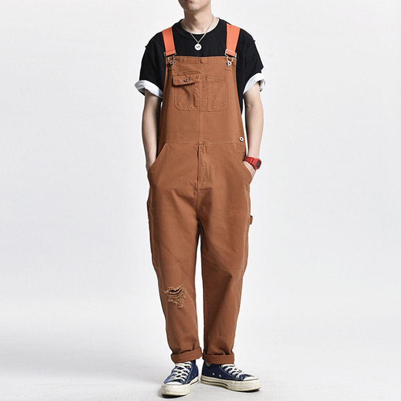 Rétro Hommes Détresse Denim Casual Suspendu
