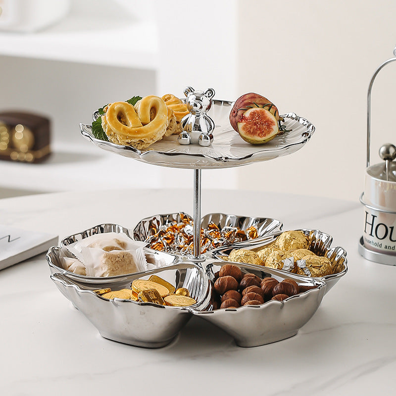 Rangement de la plaque de snack multicouche de style de luxe abordable